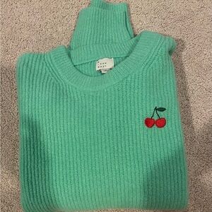 a new day Mint Sweater with Cherry Detail